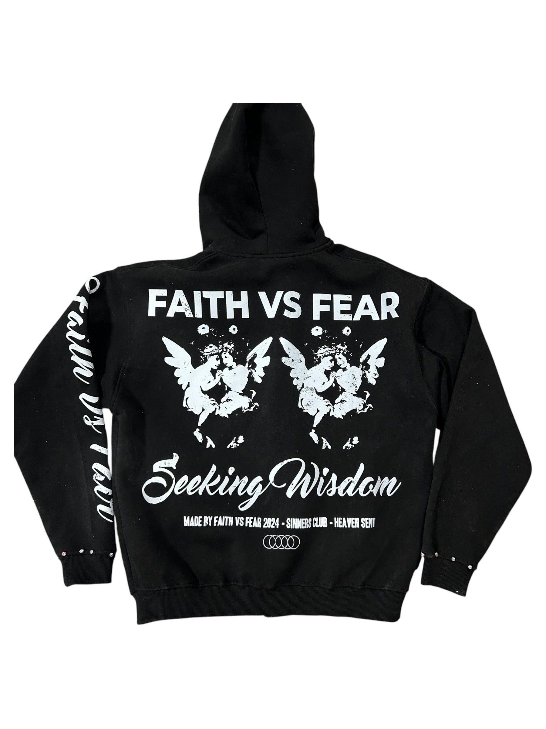 Seeking wisdom studded zip up