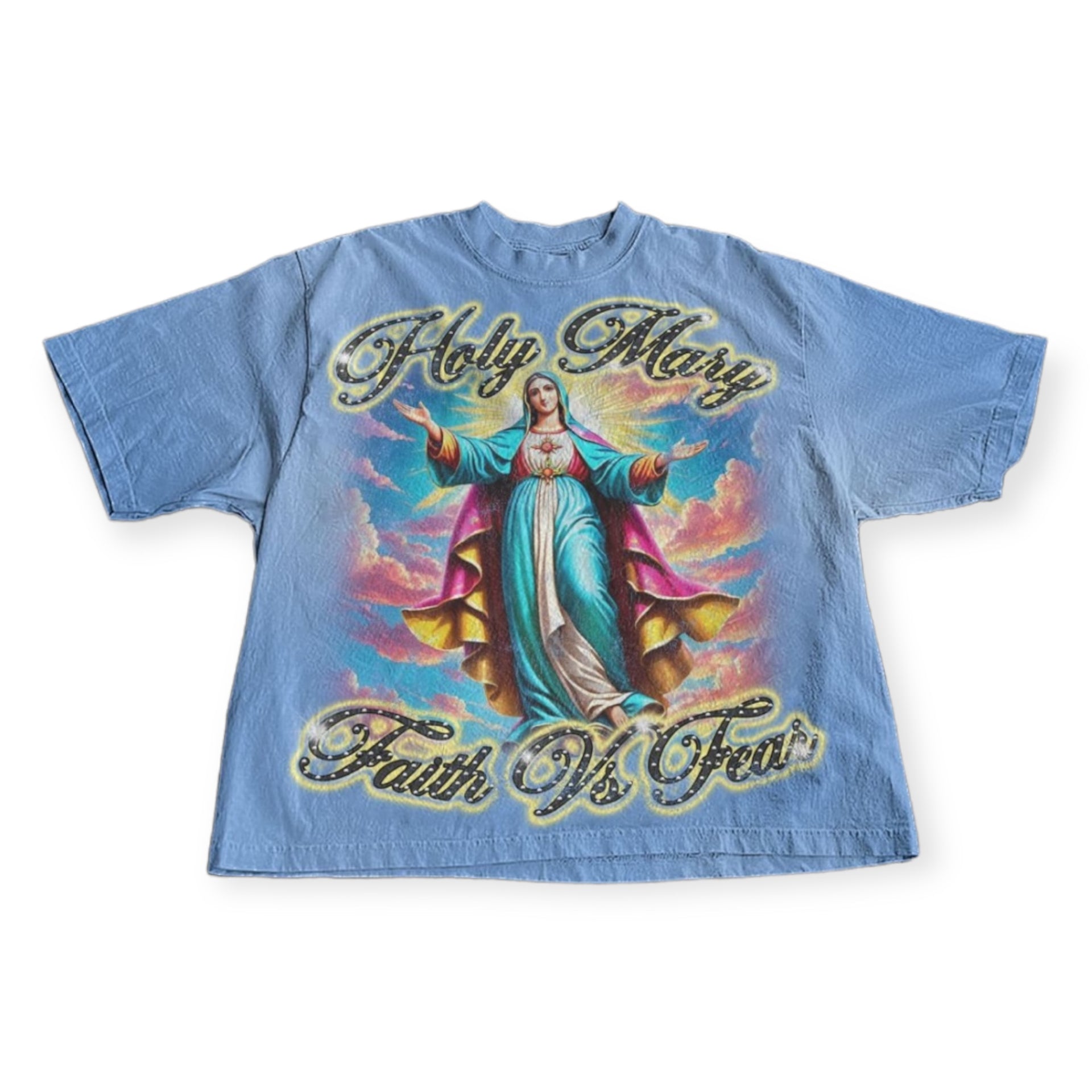 Holy Mary blue shirt
