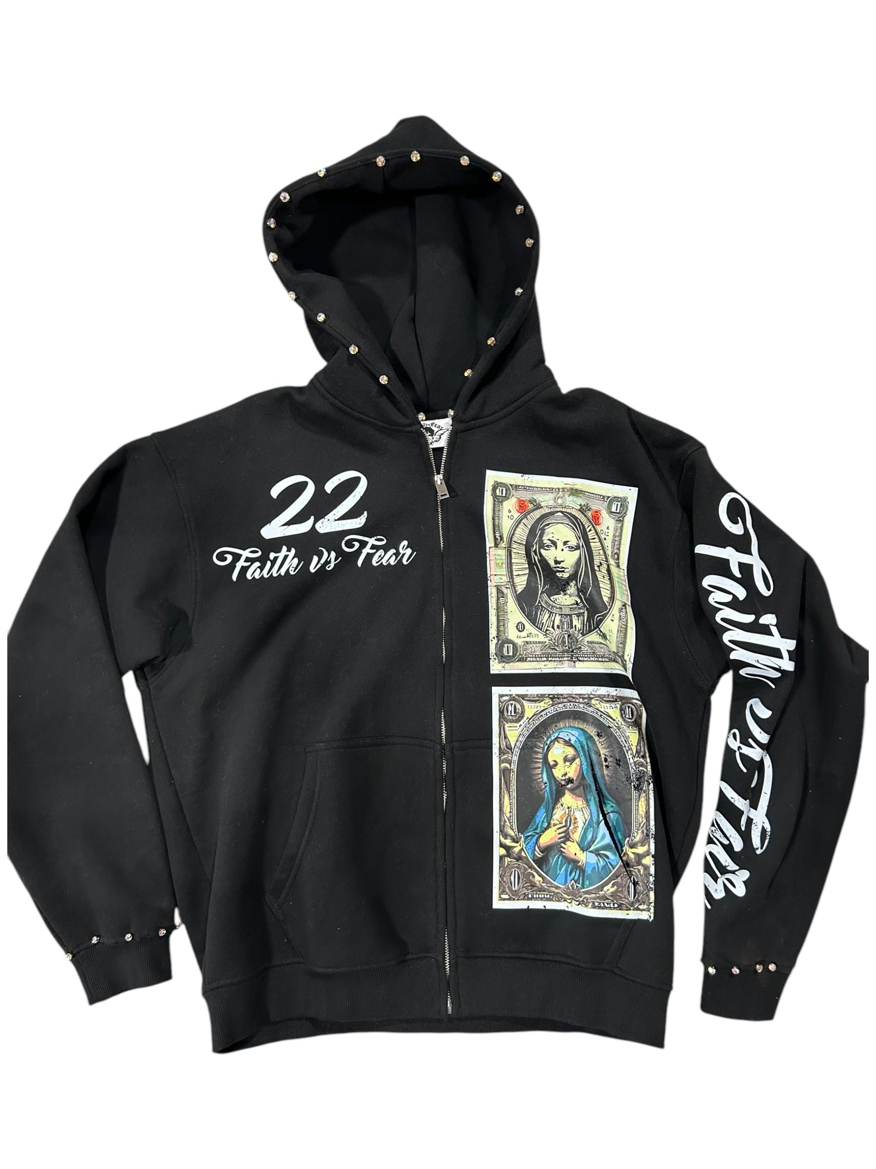 Seeking wisdom studded zip up