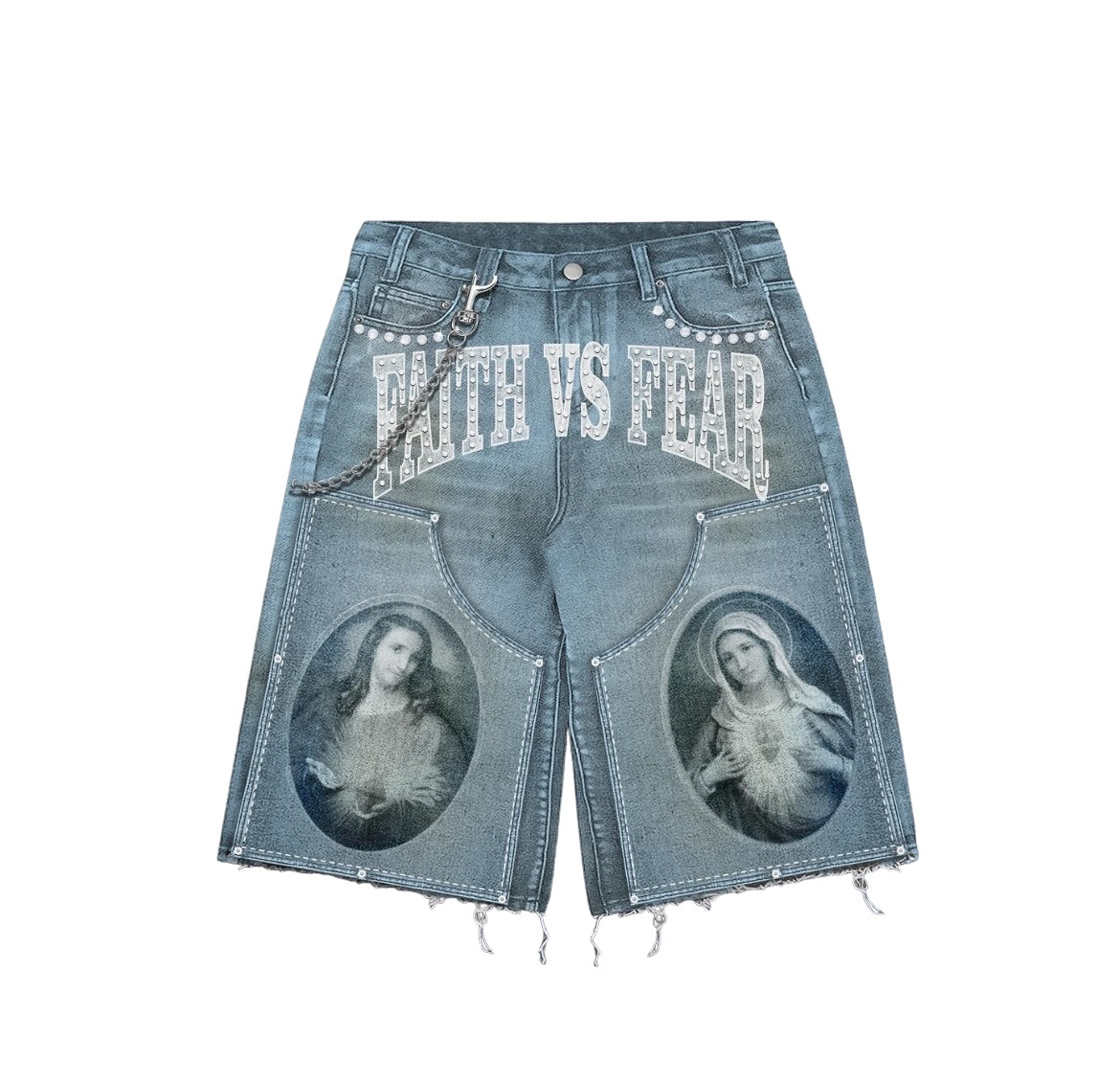Biblical denim shorts