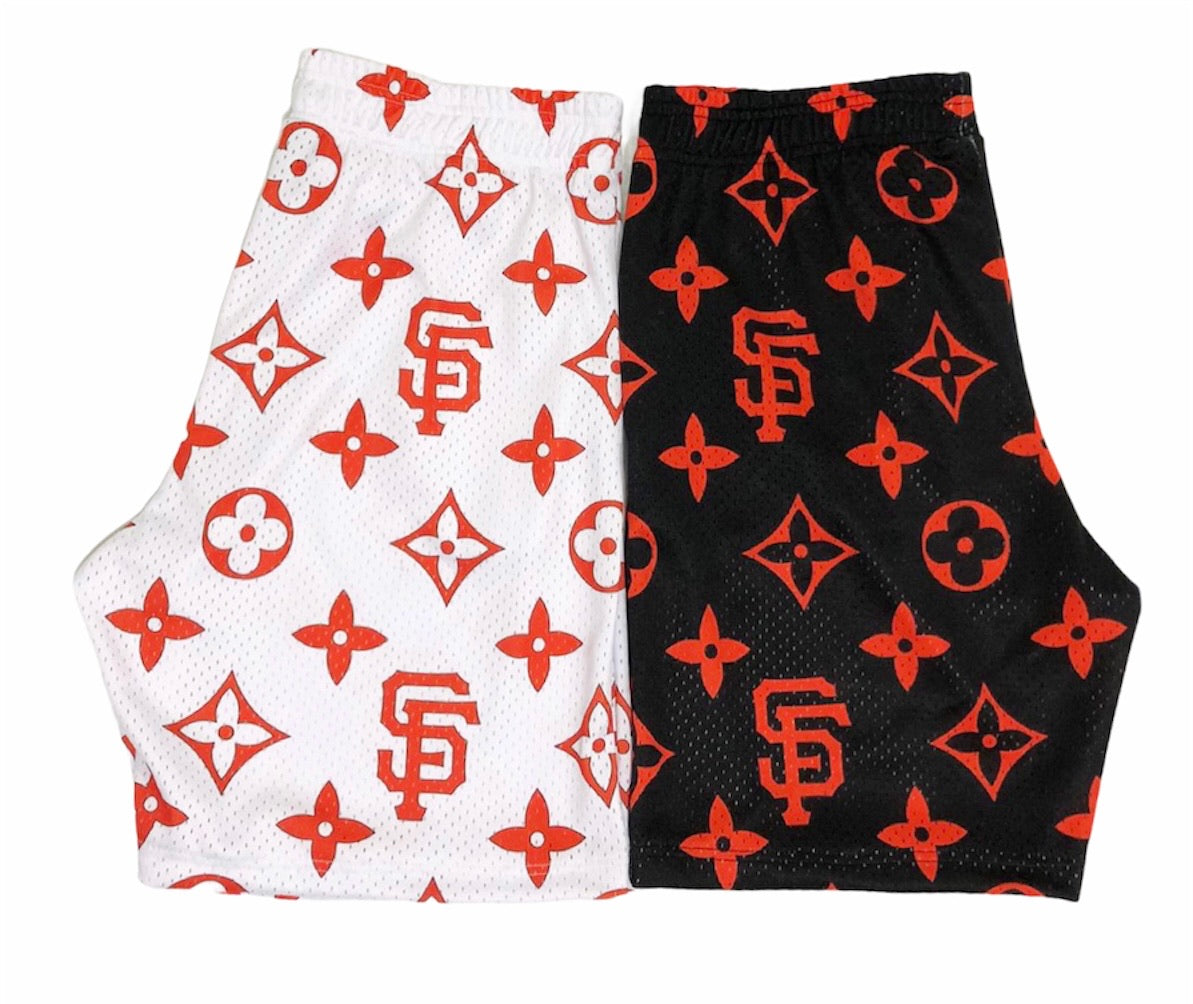 San Francisco white and orange mesh shorts