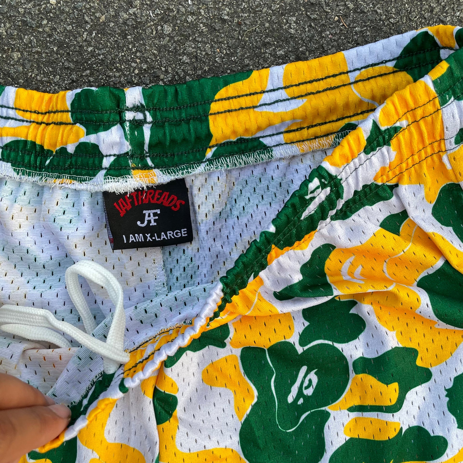 Bape sprite mesh shorts