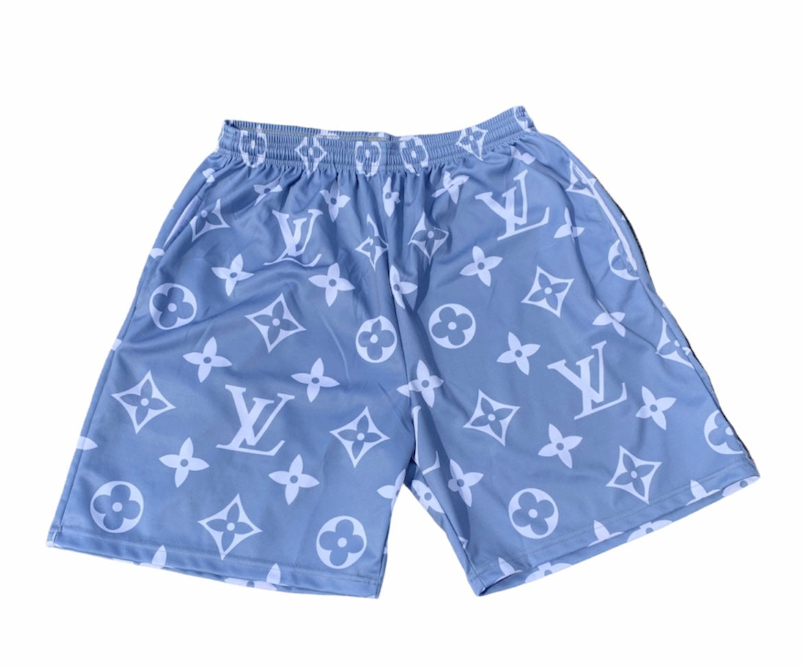 Carolina blue monogram shorts