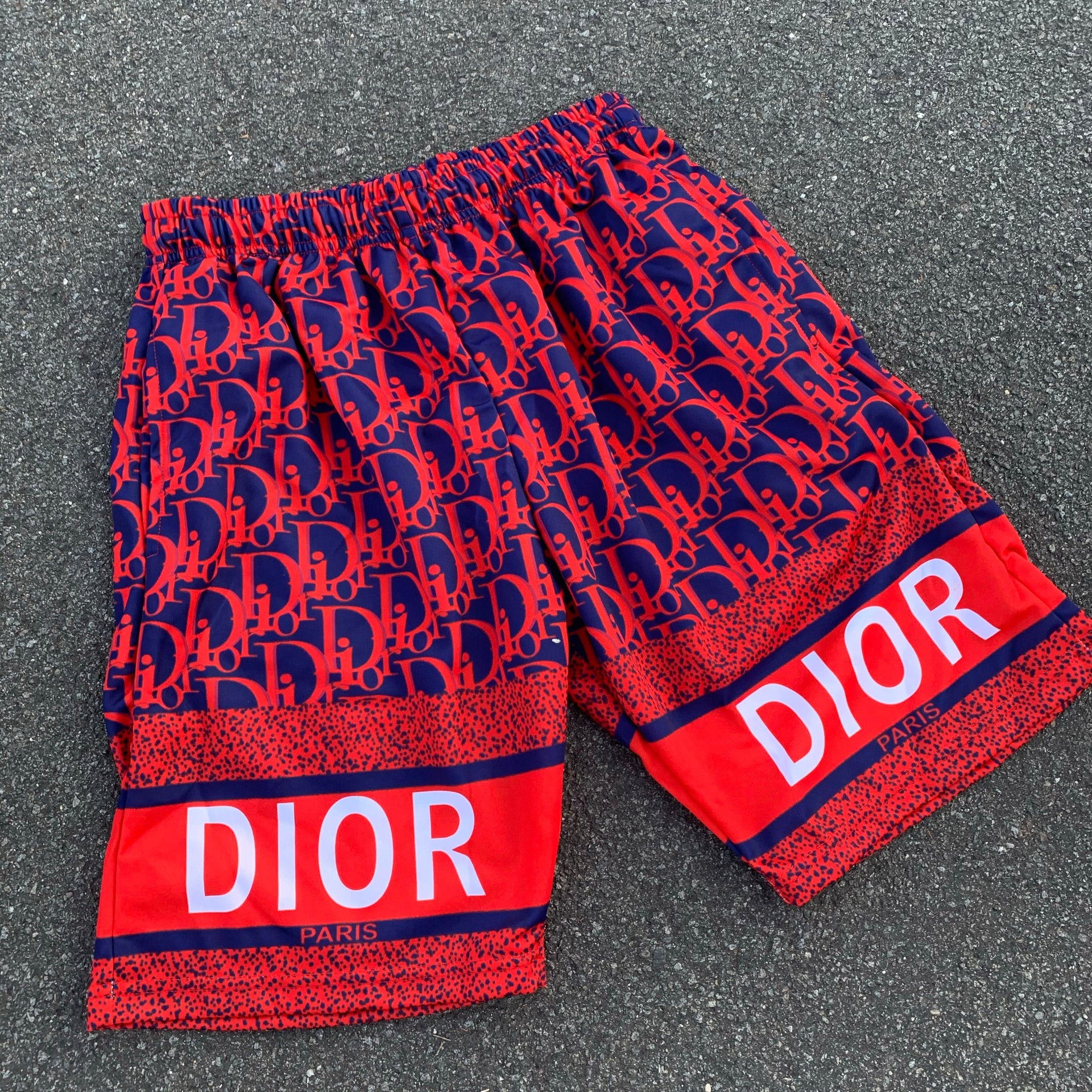Navy Dior shorts