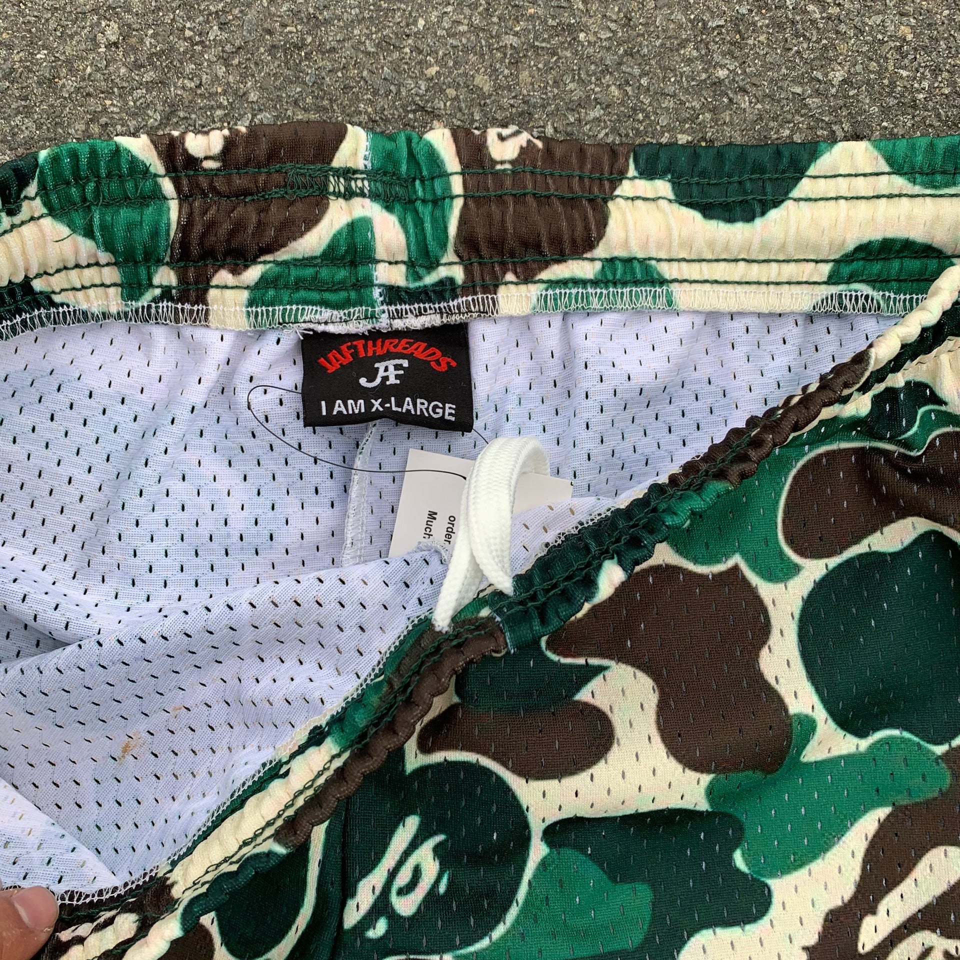 Green Bape mesh shorts