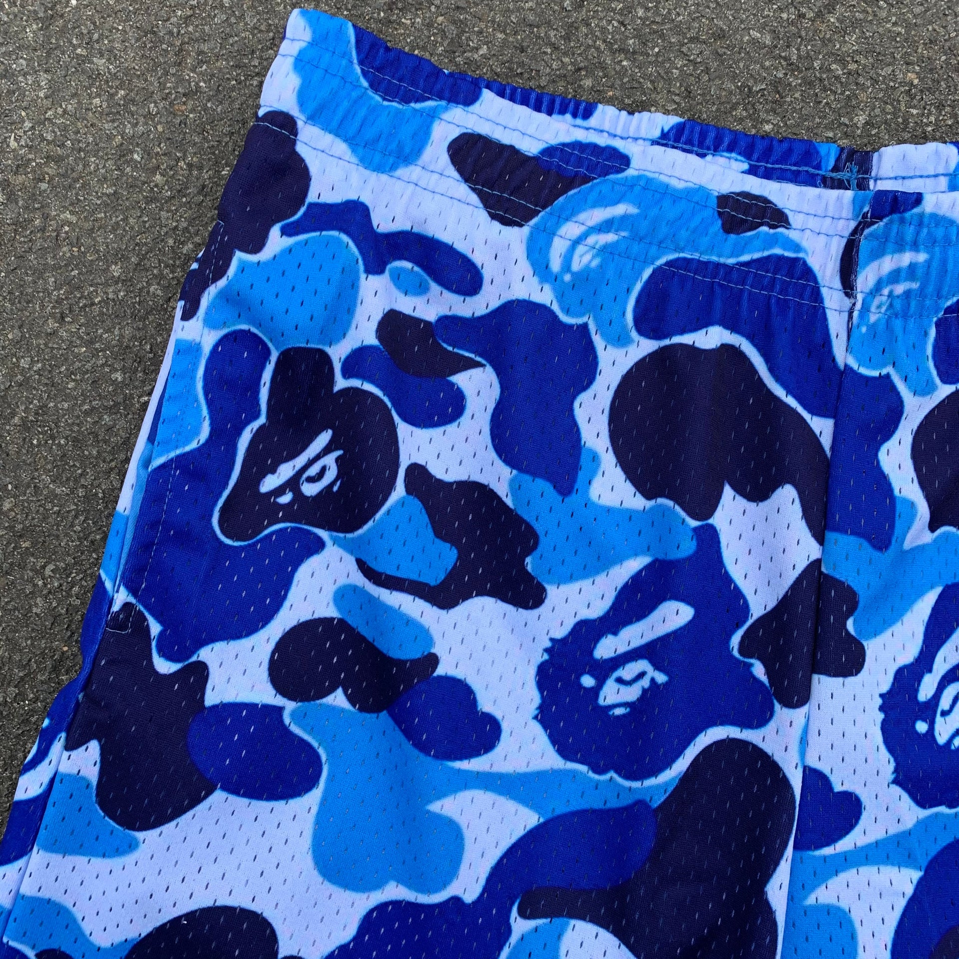 Blue Bape mesh shorts