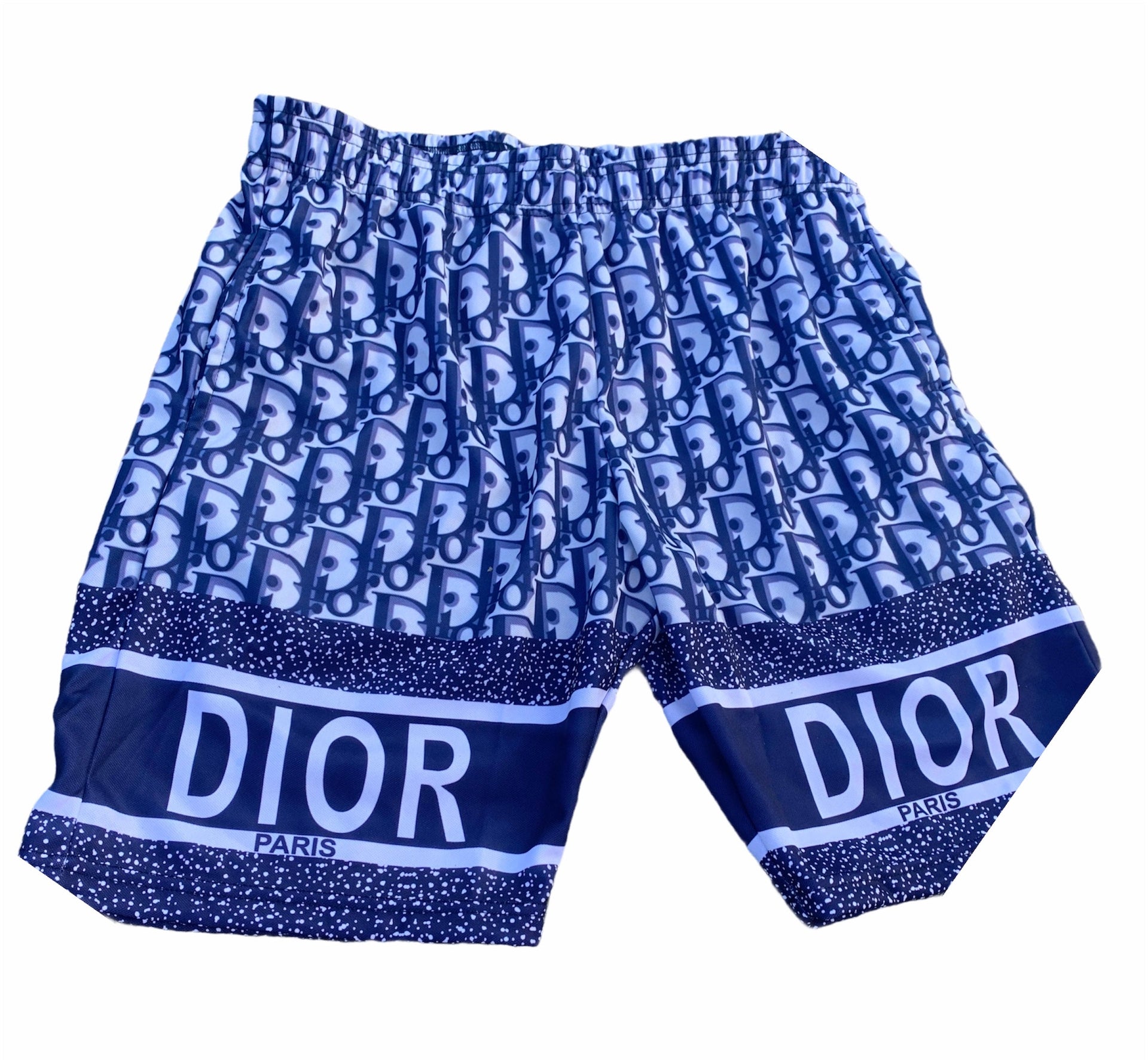 Blue Dior mesh shorts