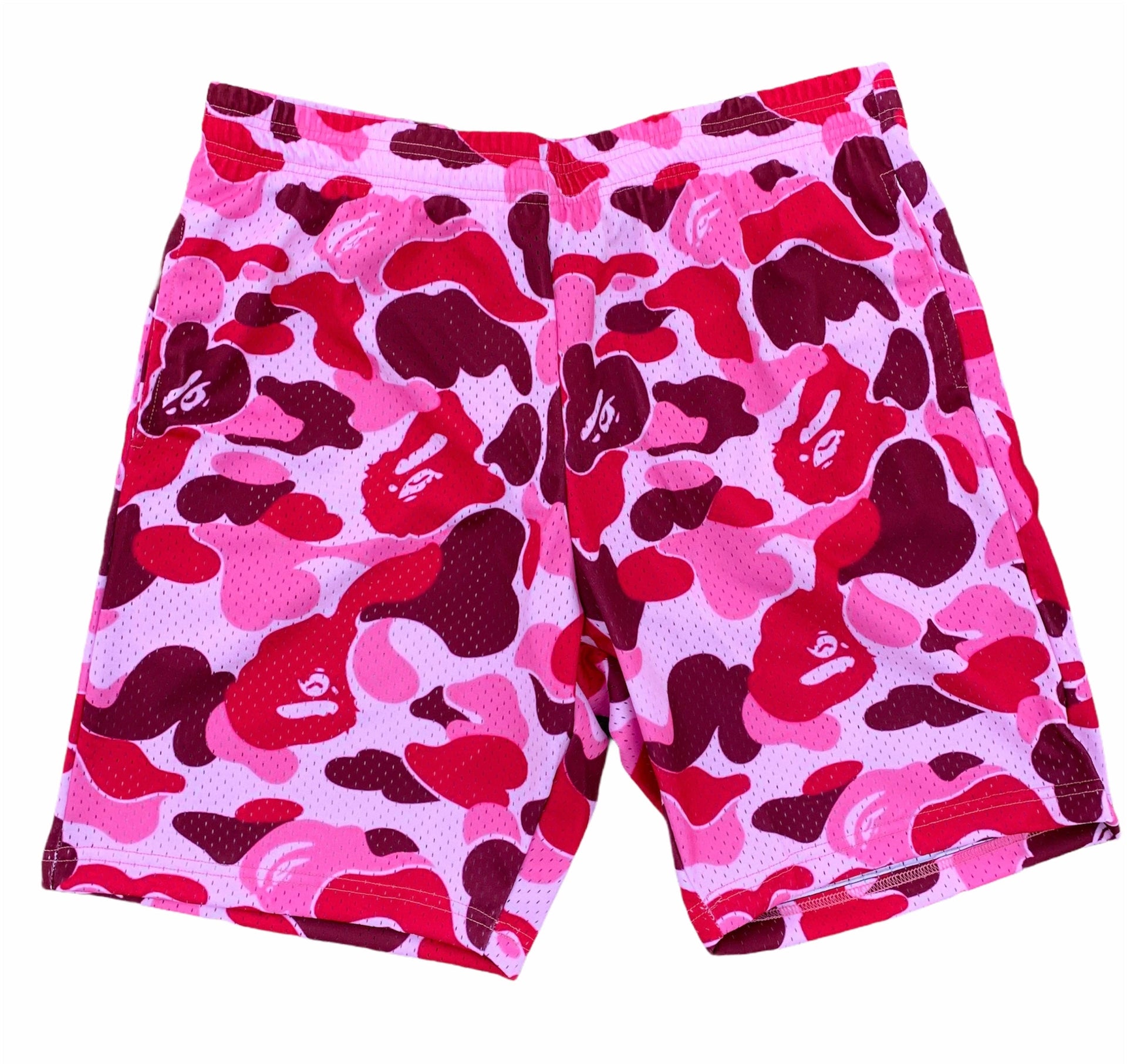 Pink Bape mesh shorts